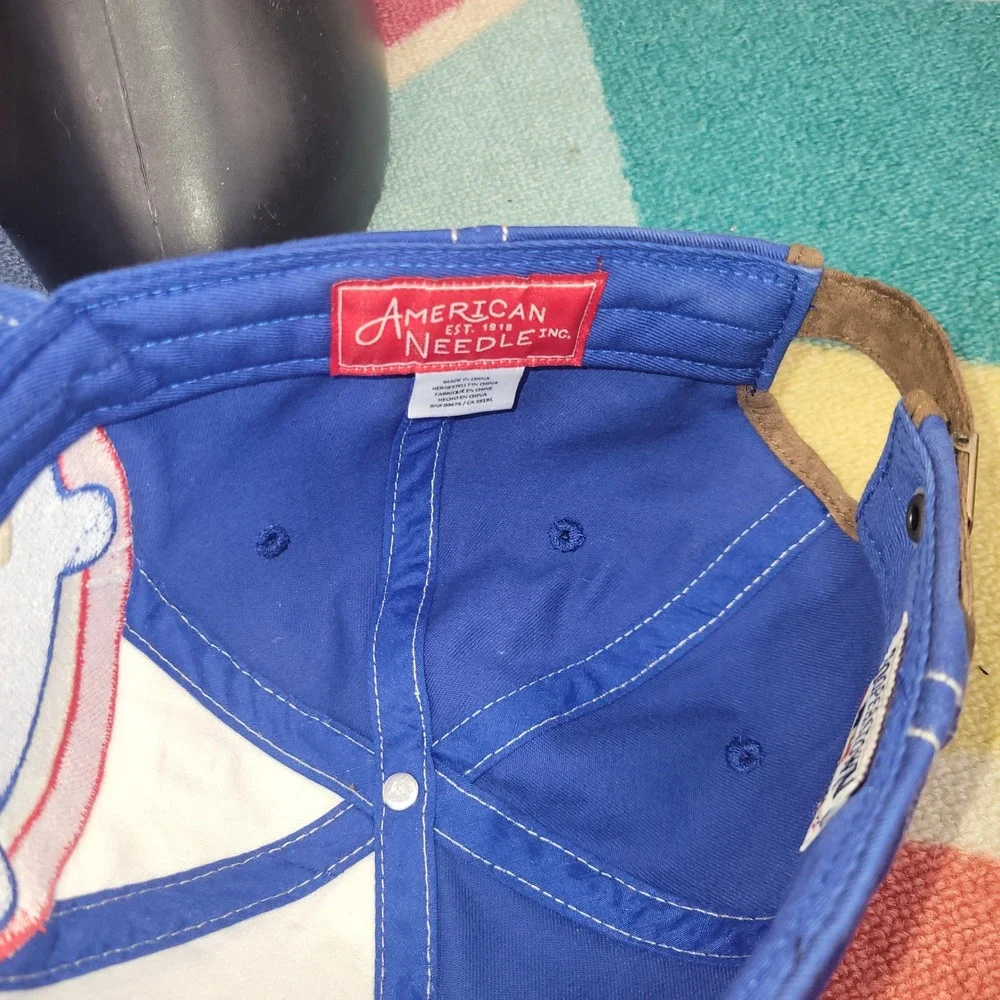 American Needle Chicago Cubs Cooperstown Collection Blue Strapback Hat Baseball